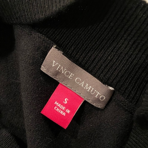 NWT Vince Camuto Size S Black Swiss Dot Long Sleeve Mock Neck Knit Sweater - Picture 13 of 14